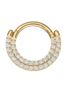 Dupla kristálysoros daith vagy septum piercing