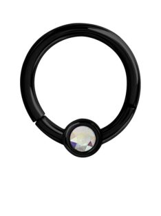 Fekete kristály daith vagy septum piercing