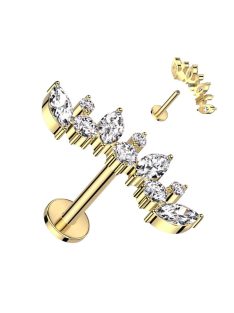 Titán labret marquise és kerek csiszolású kövekkel