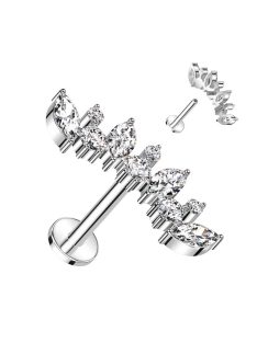 Titán labret marquise és kerek csiszolású kövekkel