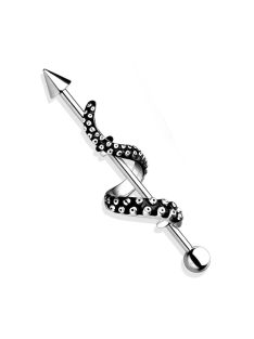 Industrial piercing, tüske végekkel, polip csáppal