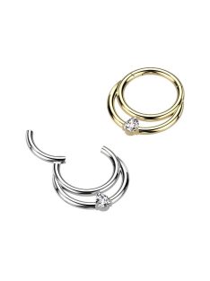 Kapcsos karika csepp alakú kővel titánból