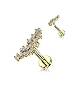 Cirkónia köves labret  piercing