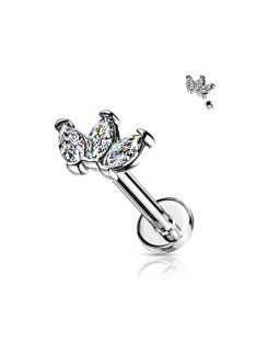 Tripla cirkjónia köves labret piercing