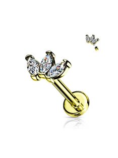 Tripla cirkjónia köves labret piercing