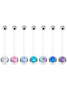 Köldök piercing kismamáknak,   kristály kővel
