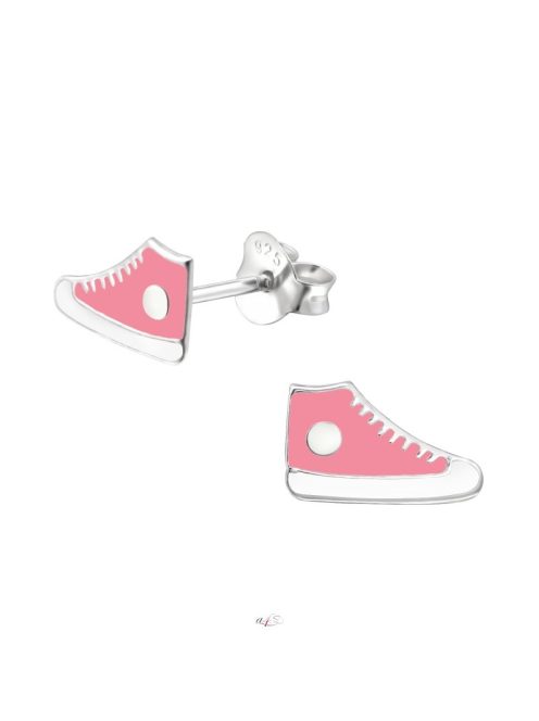 Rózsaszín tornacipő   ezüst fülbevaló