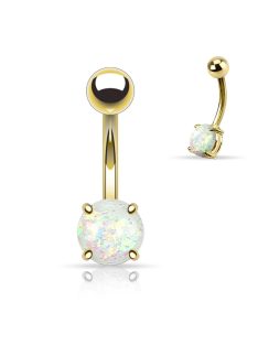 Köldök piercing opálos kővel