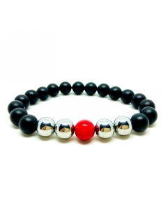 Ónix-hematit ásvány karkötő