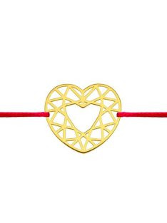 Origami szív arany karkötő