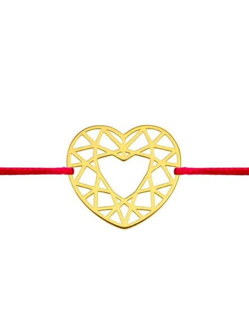 Origami szív arany karkötő