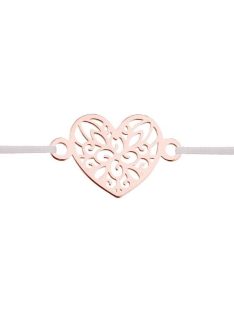 Romantikus szív karkötő rosé arany