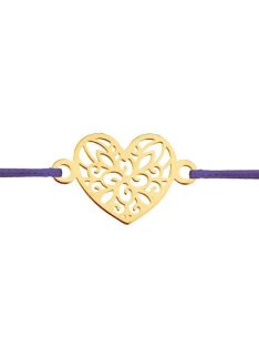 Romantikus szív karkötő arany