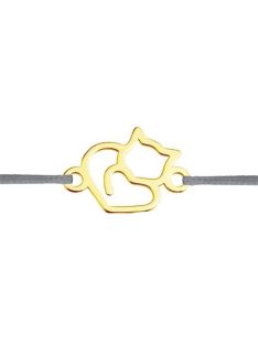 Cica szívben karkötő arany