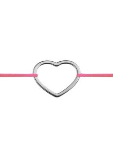 Kontúr szív ezüst karkötő 