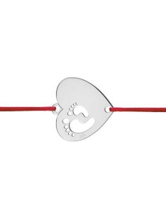 Szívben baby talp gravírozható karkötő ezüst
