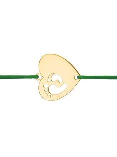 Szívben baby talp gravírozható karkötő arany