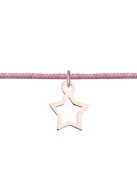 Mini csillag charm-os ezüst karkötő rosé arany