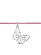 Pillangó charm-os ezüst karkötő 