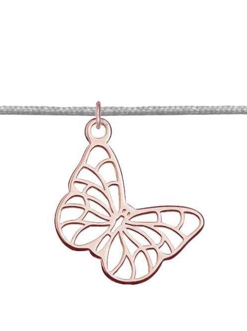 Schmetterling Charm Silber Armband Rose Gold