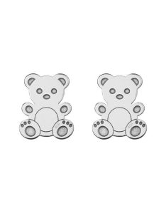 Mackó ezüst fülbevaló