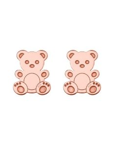 Mackó fülbevaló rosé arany