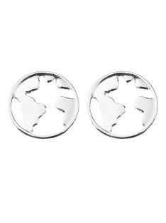 Földgömb ezüst  fülbevaló