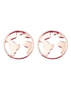 Földgömb fülbevaló rosé arany