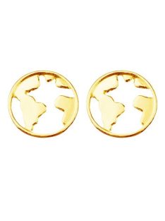 Földgömb fülbevaló arany