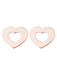 Kontúr szív fülbevaló rosé arany