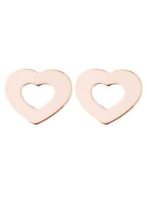 Sterling Silber Contour Herz  Ohrring Rose gold